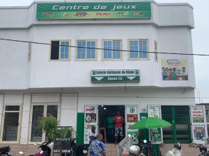 Entrance of loterie center in Benin